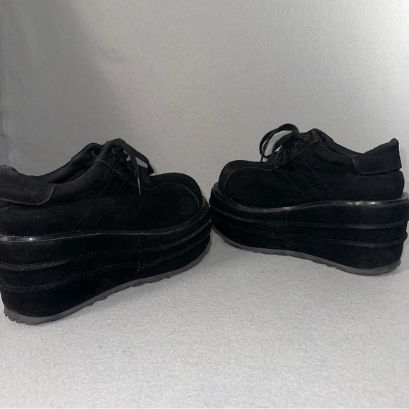 Demonia Platform Sneakers Tempo-08 Vegan Suede Goth Punk Rave Black 6-6.5 -READ - Picture 5 of 14